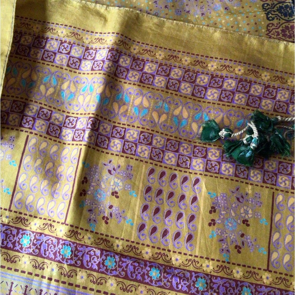 Sevya handmade silk scarf, new 72”x22” - Picture 6 of 7